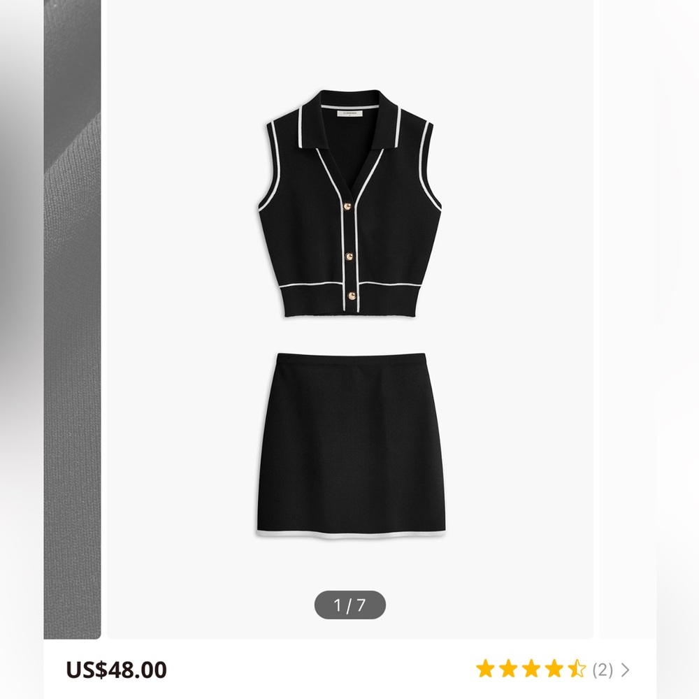 Commense top and skirt set